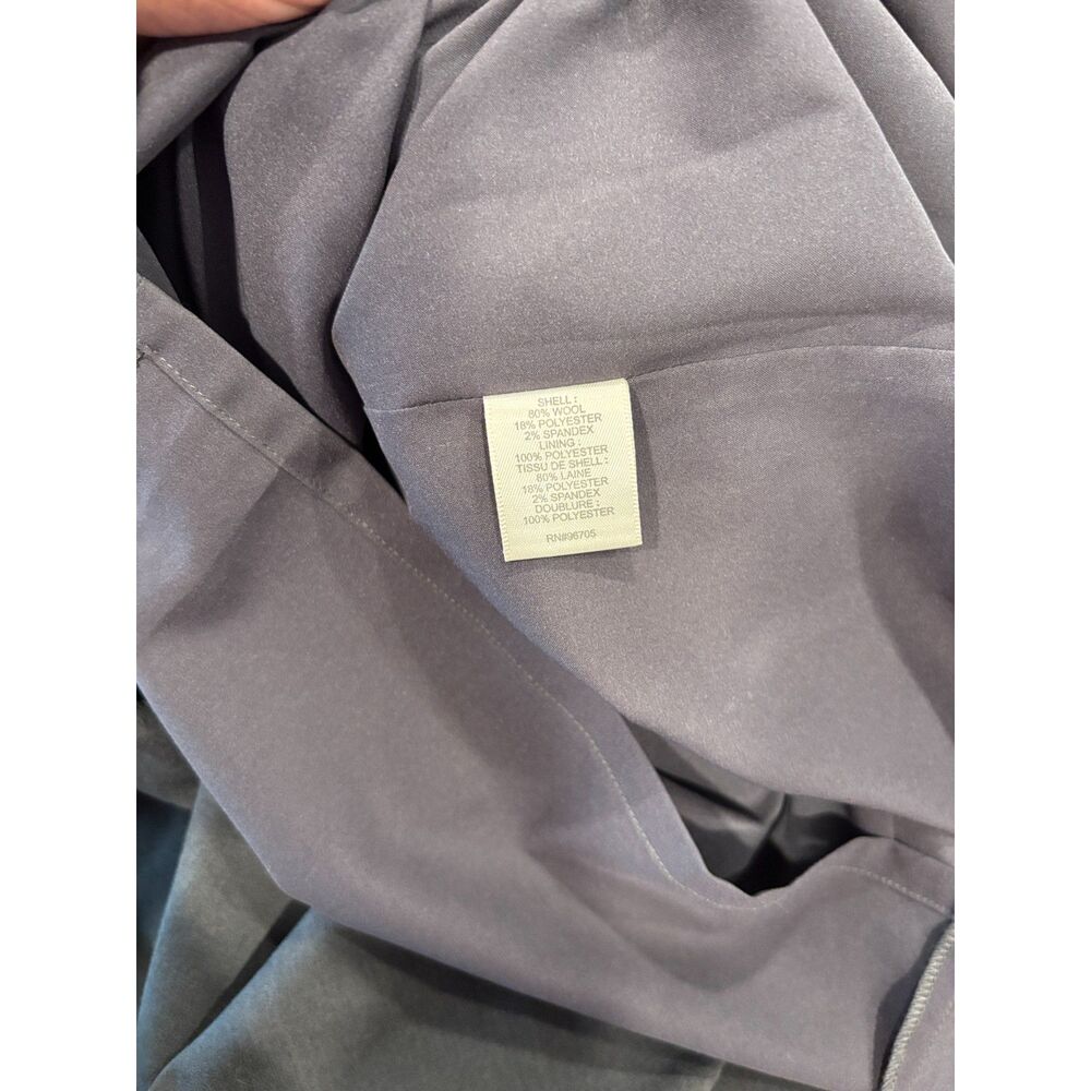 Rebecca Taylor Gray Stretch Wool Fit Flare Dress Sweetheart Neckline Size 4 - Picture 8 of 8